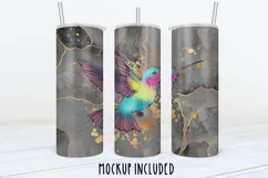 Hummingbird Alcohol Ink Tumbler Sublimation Bundle, 20 oz tumbler wrap, Marble Tumbler Wrap