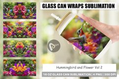 Glass Can Wraps Hummingbird and Flower Product Image 1