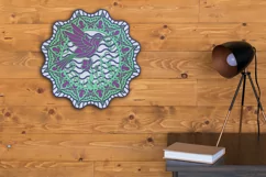 Hummingbird and Wildflowers Mandala 3D laser cut wall art Product Image 3