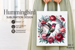 Botanical Summer sublimation Floral Hummingbird Peonies Product Image 1