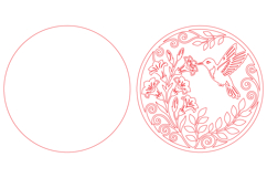 Hummingbird Floral Round Laser Cut SVG Product Image 2