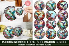 Hummingbird Floral Sublimation Bundle Product Image 1
