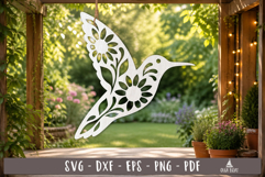 Hummingbird Floral SVG Design Laser Cut Ornament