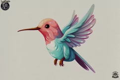 Kawaii humming bird, cute transparent png file Product Image 2