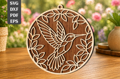 Hummingbird Suncatcher Laser Cut SVG Product Image 1