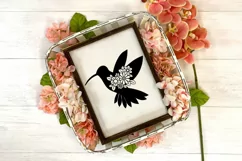 Hummingbird SVG Silhouette Cut File Design with Flowers for Cricut and Silhouette Cutting Machines