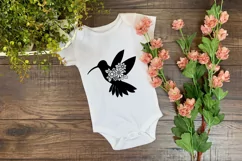 Hummingbird SVG Silhouette Cut File Design with Flowers for Cricut and Silhouette Cutting Machines