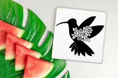 Hummingbird SVG Silhouette Cut File Design with Flowers for Cricut and Silhouette Cutting Machines