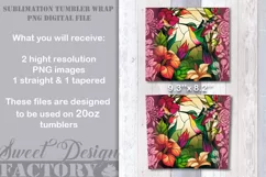 Hummingbird tumbler sublimation design, retro floral tumbler Product Image 2
