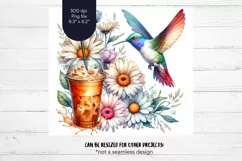 Hummingbird Tumbler Wrap  Coffee Tumbler  Daisy Tumbler