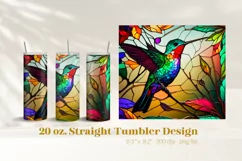 Hummingbird Tumbler Wrap | Stained Glass Tumbler Sublimation
