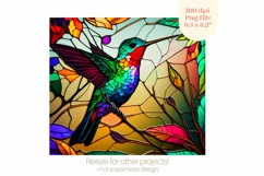 Hummingbird Tumbler Wrap | Stained Glass Tumbler Sublimation