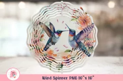 Hummingbird Wind Spinner, Door Hanger Png, Keychain Png, Car Coaster