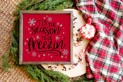 Winter humor SVG for holiday DIY projects, includes cut file formats for crafting festive gifts and decor.