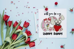 Be My Hunny Bunny Cute Valentine Couple Illustration Product Image 4