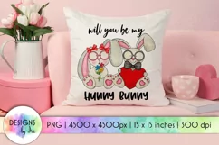 Be My Hunny Bunny Cute Valentine Couple Illustration Product Image 1