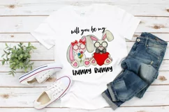 Be My Hunny Bunny Cute Valentine Couple Illustration Product Image 3