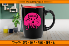 Hunt Like A Girl SVG Pink Deer Antler Design Product Image 3