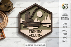 Hunting and Fishing Signs Bundle Laser Cut. Wall Decor SVG Product Image 13