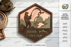 Hunting and Fishing Signs Bundle Laser Cut. Wall Decor SVG Product Image 10