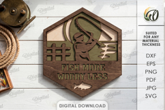 Hunting and Fishing Signs Bundle Laser Cut. Wall Decor SVG Product Image 12