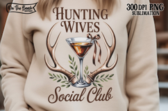 Hunting Wives Coquette PNG Hunting Widow Antlers DTF Martini