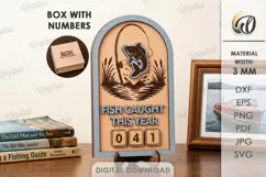 Fishing Tracker Laser Cut. Fisherman log SVG. Fish Caught Product Image 1
