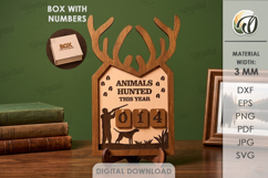 Hunting Tracker Laser Cut. Hunter log SVG. Animals hunted Product Image 1