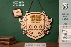 Hunting Tracker Laser Cut. Hunter log SVG. Animals hunted Product Image 1