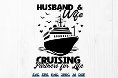 Husband Wife Cruising Partners for Life Couple Cruise Svg Product Image 1