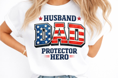 Husband Dad Hero Usa Flag PNG Product Image 2