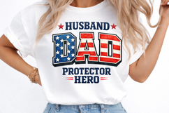 Husband Dad Hero Usa Flag PNG Product Image 3