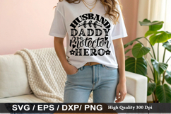 Dad Quotes SVG Design -Husband daddy protector hero Product Image 3