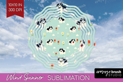 Husky Dog Wind Spinner Sublimation PNG Cute Chibi Puppy Product Image 1
