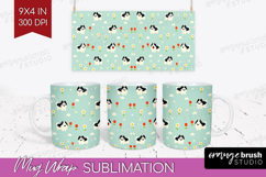 Husky Dog Mug Wrap Cute Chibi Puppy Mug PNG Sublimation Product Image 1