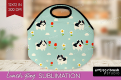 Husky Dog Lunch Bag Cute Chibi Puppy Lunch Bug PNG Product Image 1
