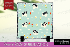 Husky Dog Slate PNG Cute Chibi Puppy Square Slate Product Image 1