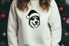 Christmas Husky Dog in Santa Hat SVG - Xmas Husky Design Product Image 3