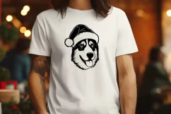 Christmas Husky Dog in Santa Hat SVG - Xmas Husky Design Product Image 2
