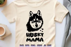 Husky Mama SVG PNG - Cute Husky Dog Lover Design Product Image 1