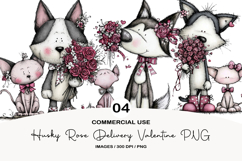 Husky Rose Delivery Valentine PNG Product Image 1