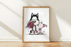 Husky Rose Delivery Valentine PNG Product Image 3