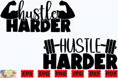Hustle Harder SVG | Gym SVG | Workout SVG | Fitness SVG |PNG Product Image 2