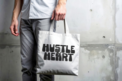 Hustle &amp; Heart SVG -Motivational Typography Design Product Image 2