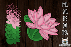 3d layered papercut Flower svg, water lily flower svg Product Image 1