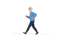 Elderly man walking in minimal style vector illustration Product Image 1