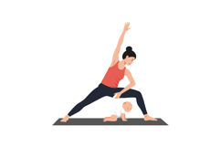 Woman practicing yoga with baby in a flat vector illustratio Product Image 1
