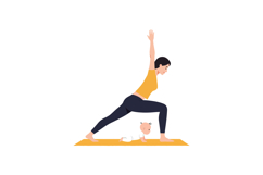 Woman practicing yoga pose with baby in flat vector illustra Product Image 1