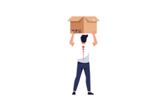Person lifting a box in a flat vector illustration style Product Image 1