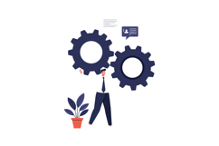 Businessman lifting gears in flat design vector illustration Product Image 1
